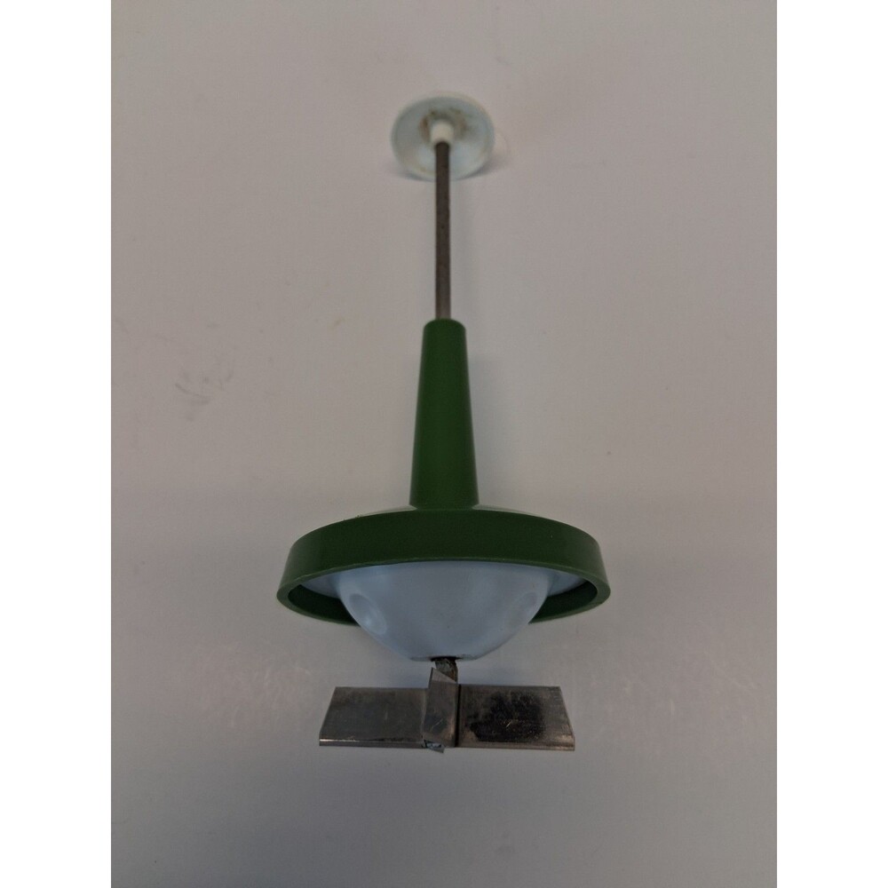 VTG Federal Housewares Glass Push Food Chopper Green 16 oz Stainless USA 1960s - Picture 5 of 8